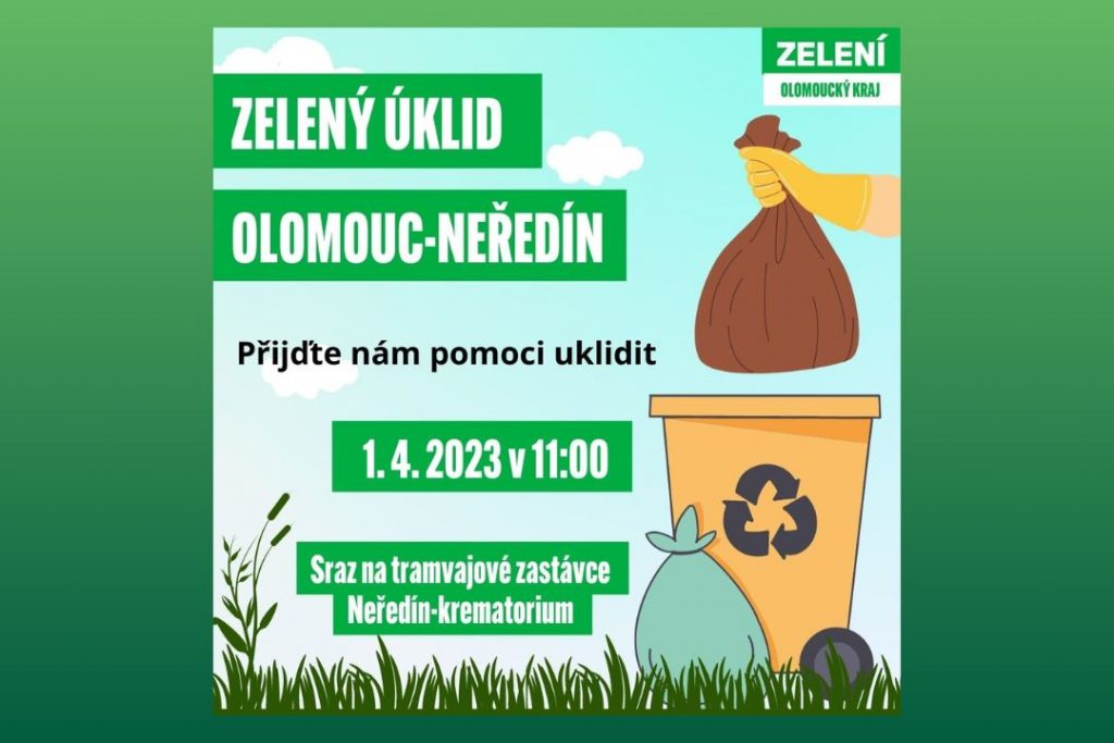 Přijďte na Zelený úklid! Prvního dubna uklidíme Olomouc-Neředín